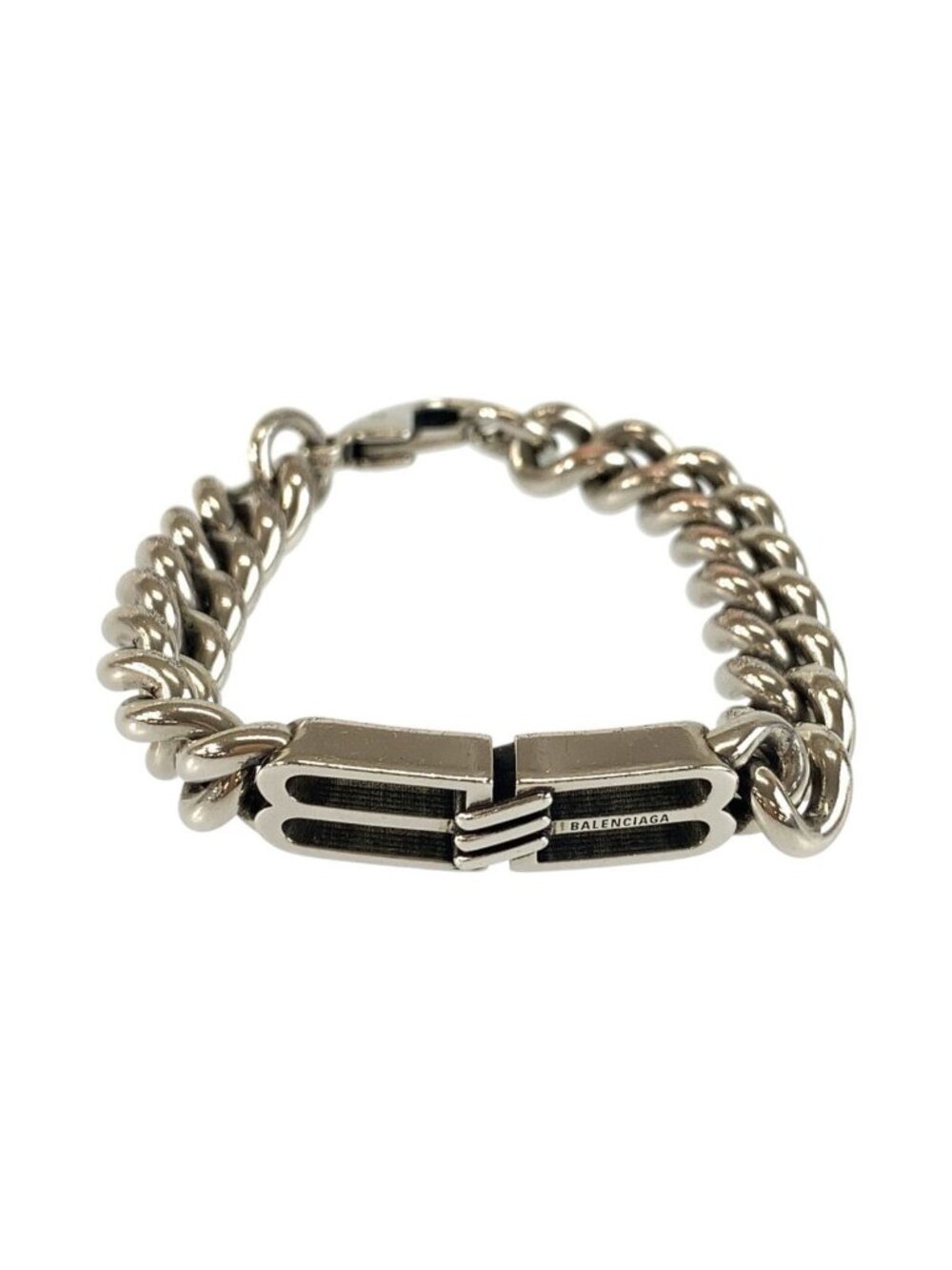 Balenciaga BB Icon Gourmette M Silver Brass Bracelet